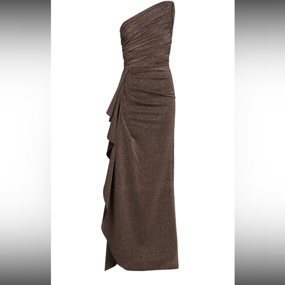 Chiara Boni One Shoulder Brown Dress